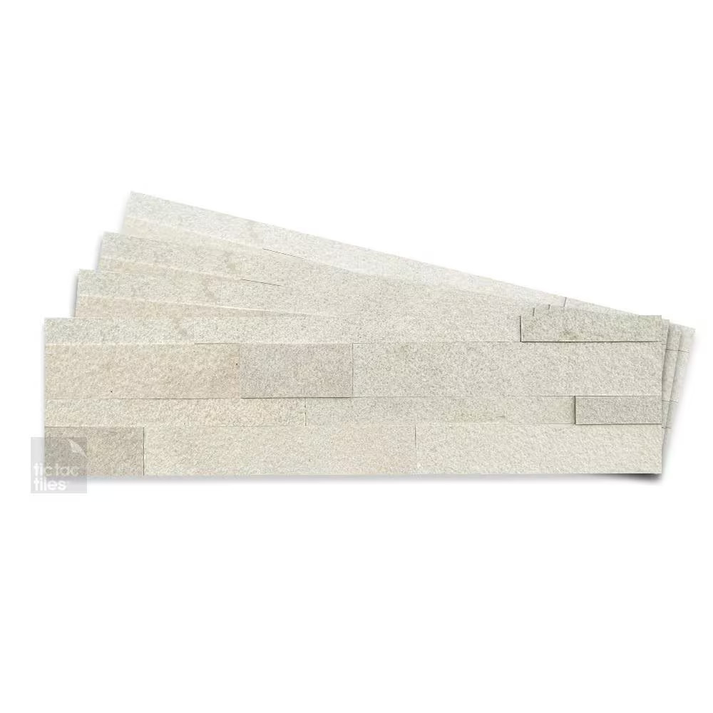 12-Sheets Beige 24 In. X 6 In. Peel, Stick Self-Adhesive Decorative 3D Stone Til