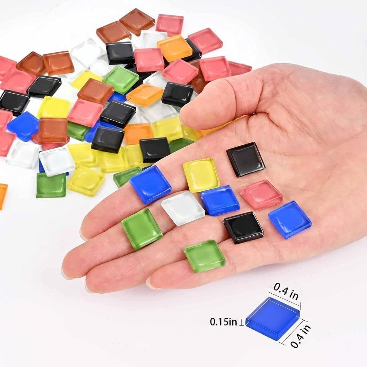 Water-Resistant Square Glass Mosaic Tiles – 350 Pcs Ideal for Indoor & Outdoor