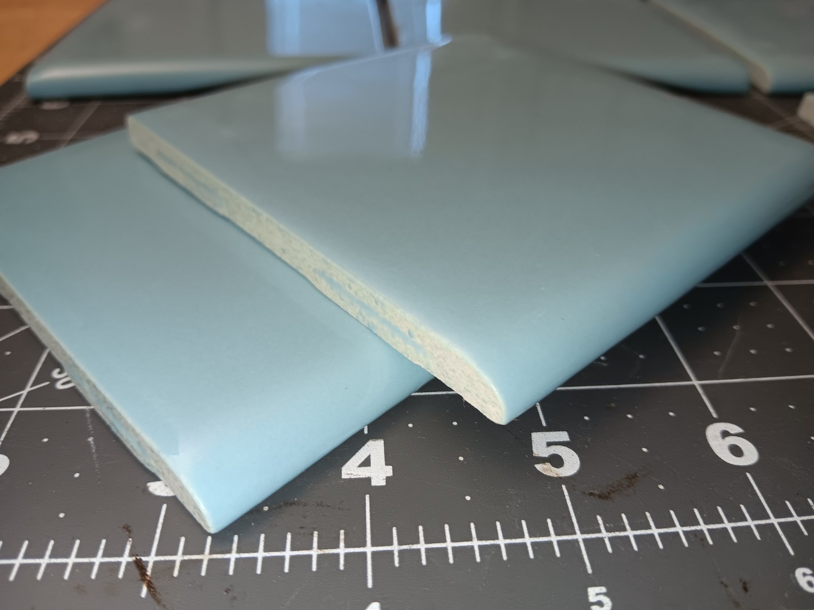 24 pack Vintage Ceramic Tile BLUE BULLNOSE Bathroom Kitchen VINTAGE Tile MCM