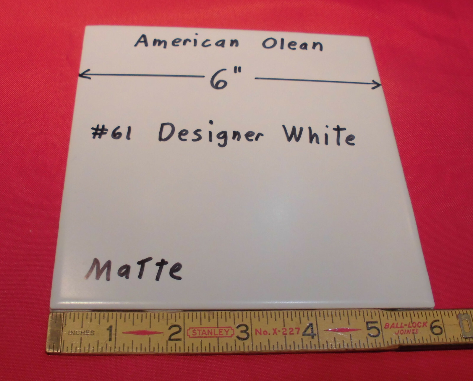 *Designer White* Matte Ceramic Floor & Wall Tile, by American Olean; New Mint