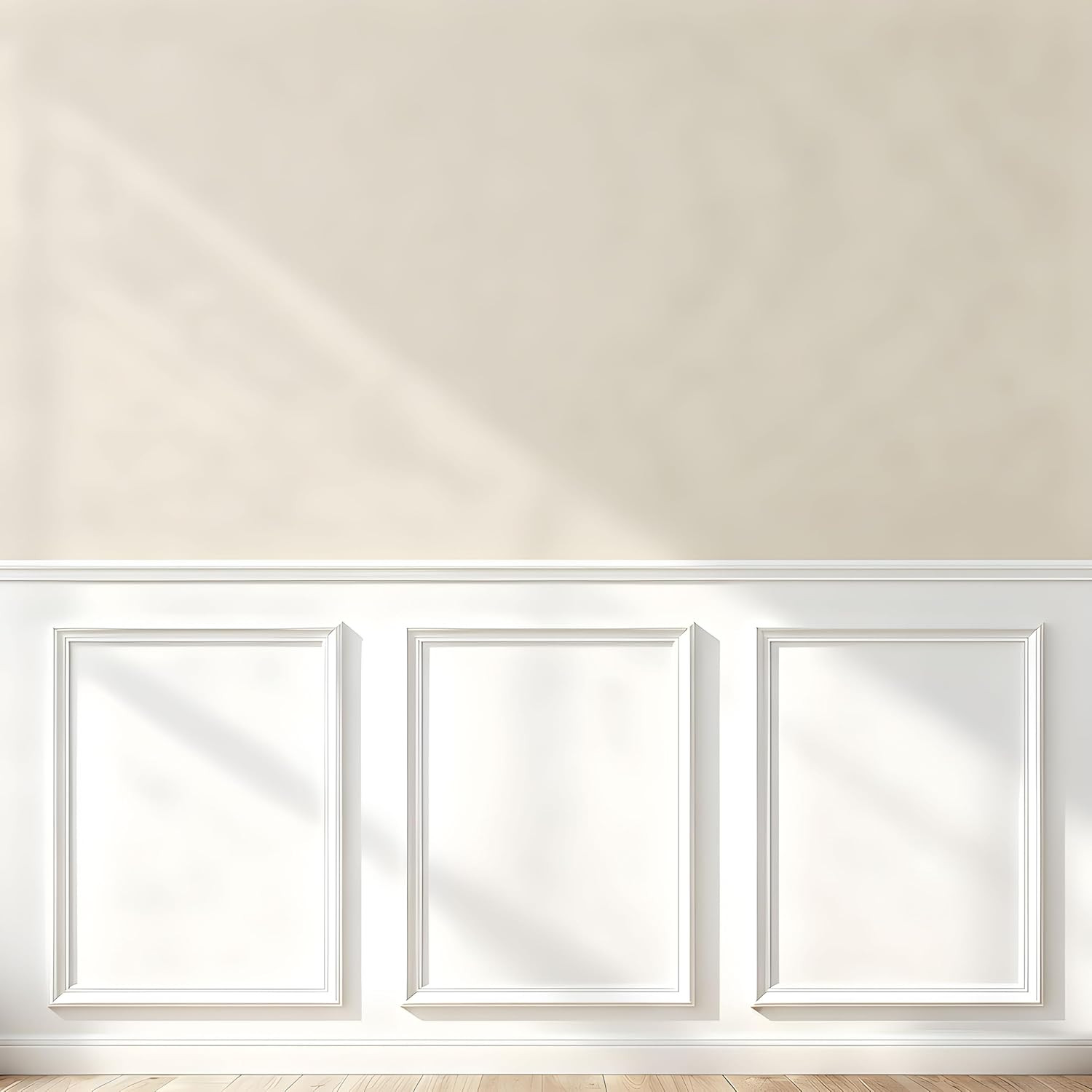 Peel and Stick Wainscoting Panels, 3 Set 20″X27″ Wall Molding + 2Pcs Chair Rail
