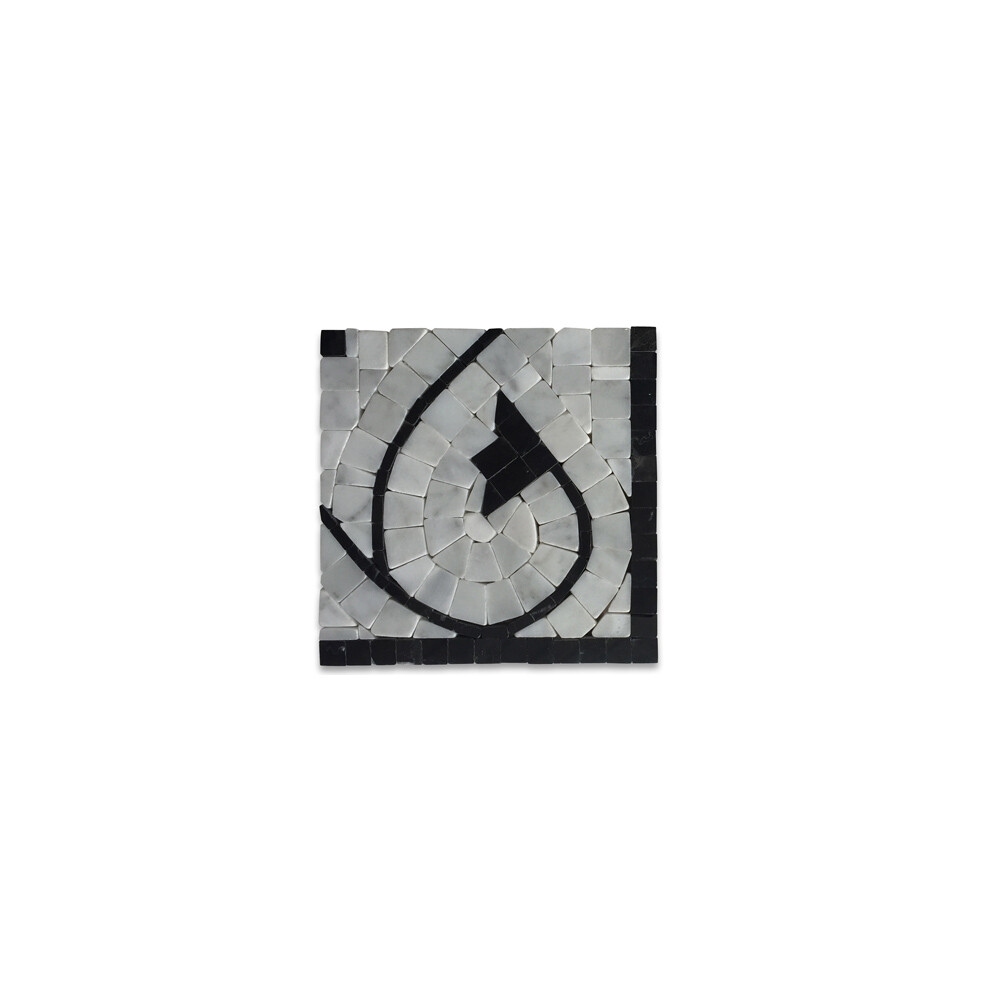 B4689CP Marble Mosaic Border Accent Decorative Tile Agean Bianco 5×5 Polished