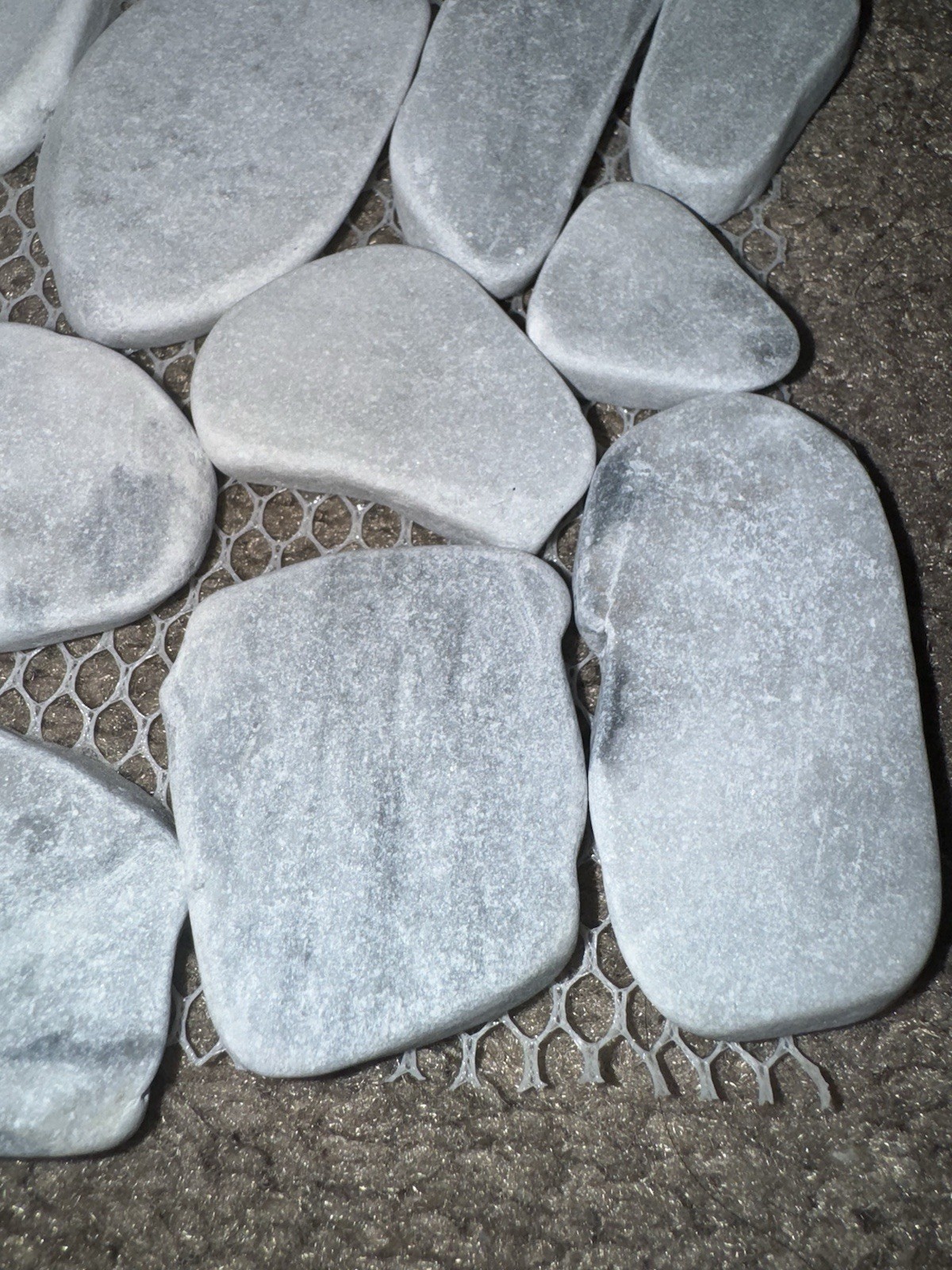 Ice Blue Pebble Honed Marble Mosaic Tile 12×12 Shower Floor Backsplash Mesh