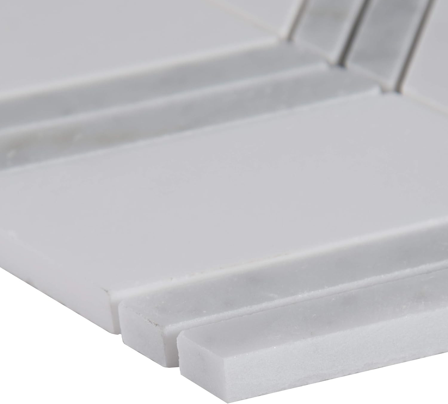Bianco Dolomite 12×12 Polished Marble Mosaic Tile – Elegant White Chevron
