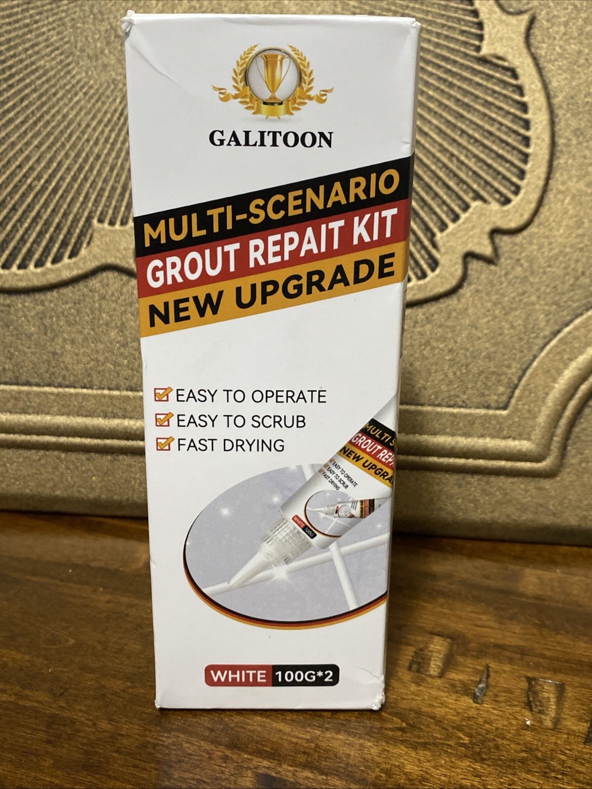 Galitoon Tile Grout Repair Kit – White Grout Filler, Easy/Fast Drying 100G*2
