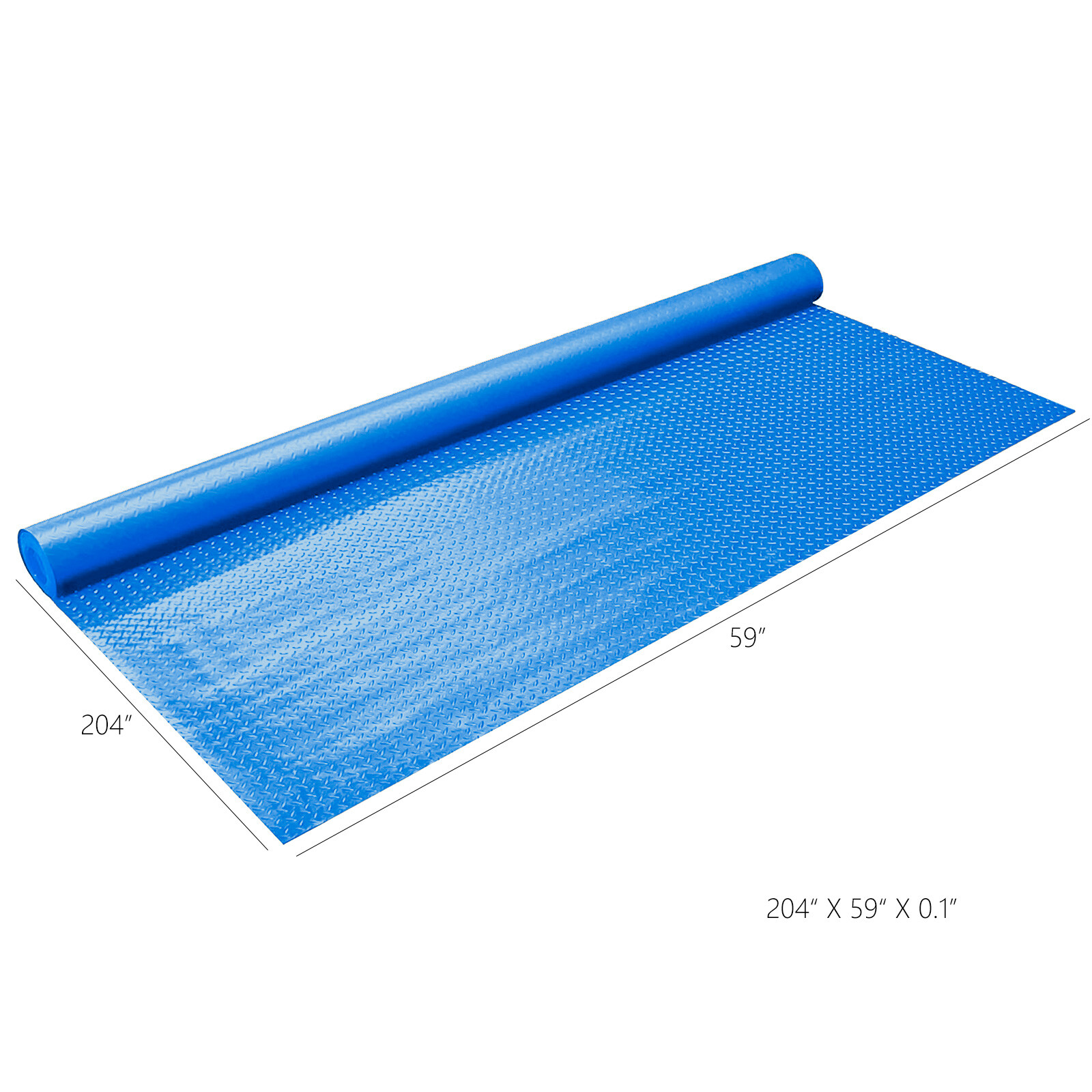 Garage Floor Mat Diamond Plate PVC Vinyl Flooring Roll Non-Slip 2.5mm Thick Blue