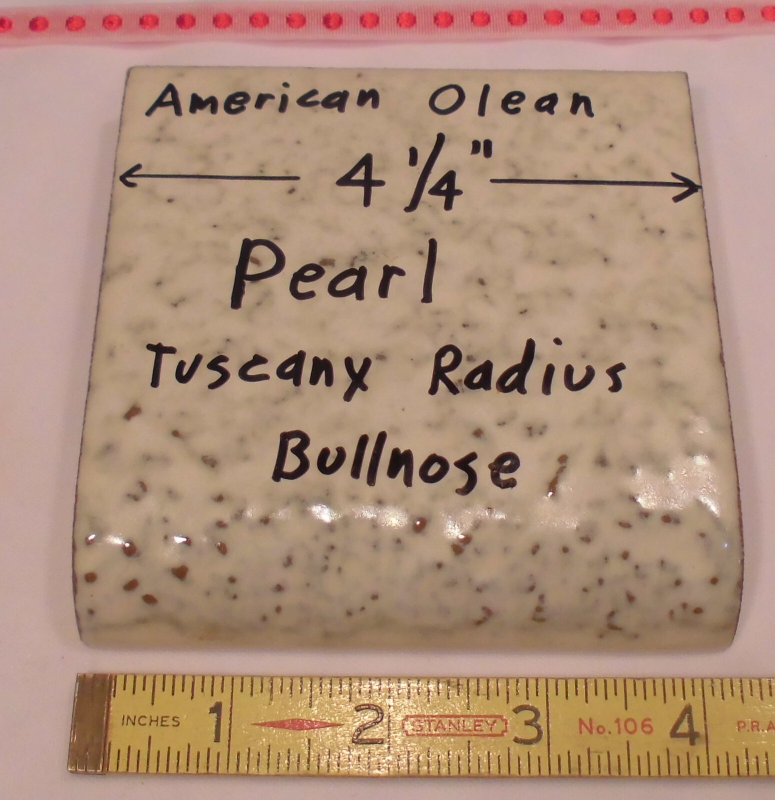 1 pc. Pearl #945: 4-1/4″ Ceramic Tile; Tuscany Glaze; by American Olean NOS