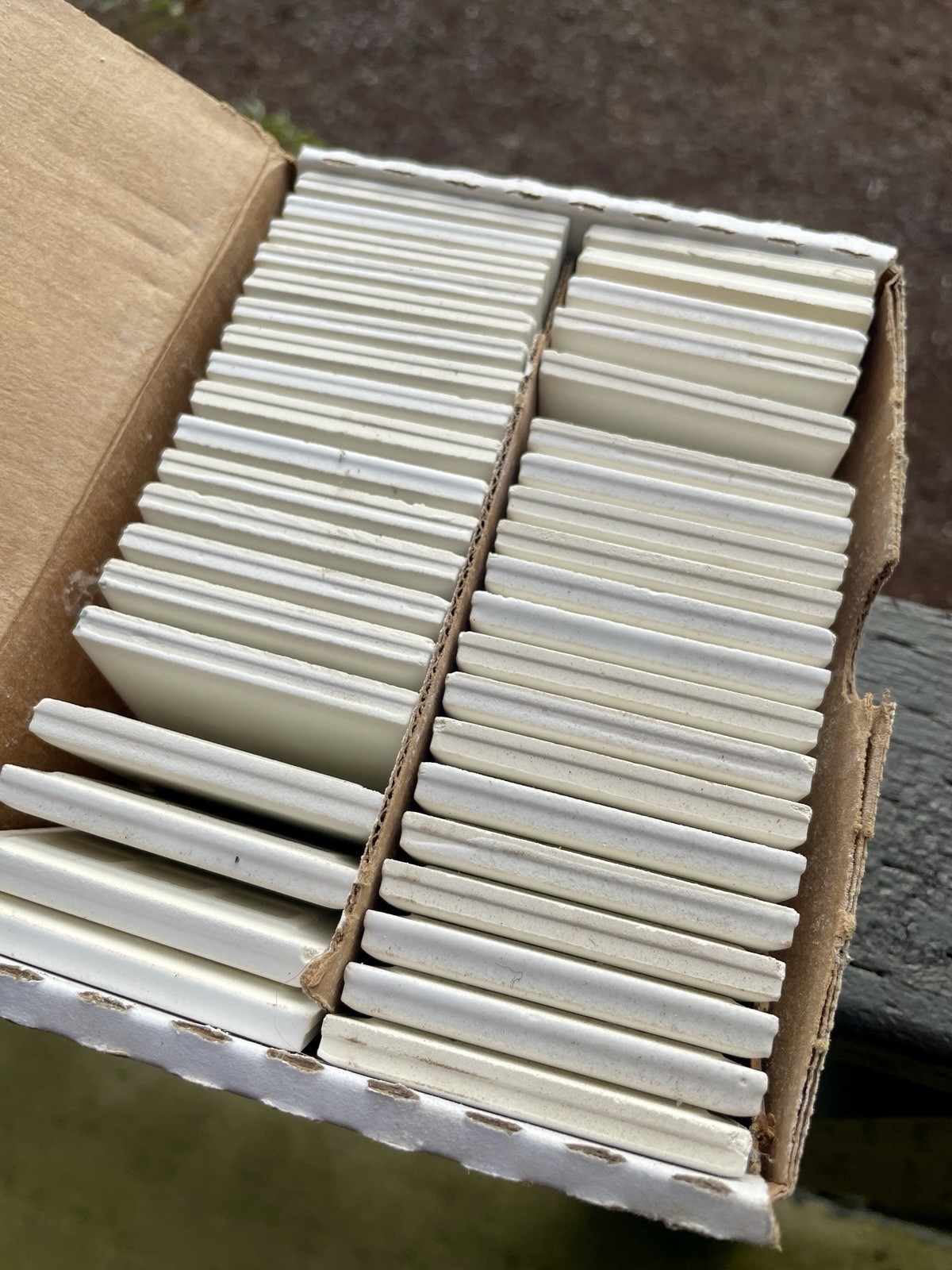 VTG Ceramic Trim Tiles White MATTE 2” x 2” Box of 40