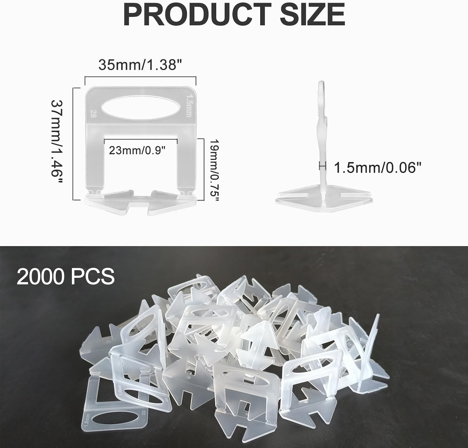 Sistema de nivelacion de azulejos 1/16 pulg 2000 clips para ceramica piedra DIY