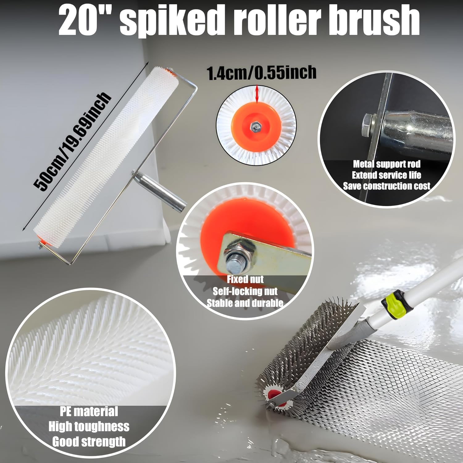 Self Leveling Cement Tool Kit,Epoxy Flooring Tool Kit,Self-Leveling Rake,Spike S