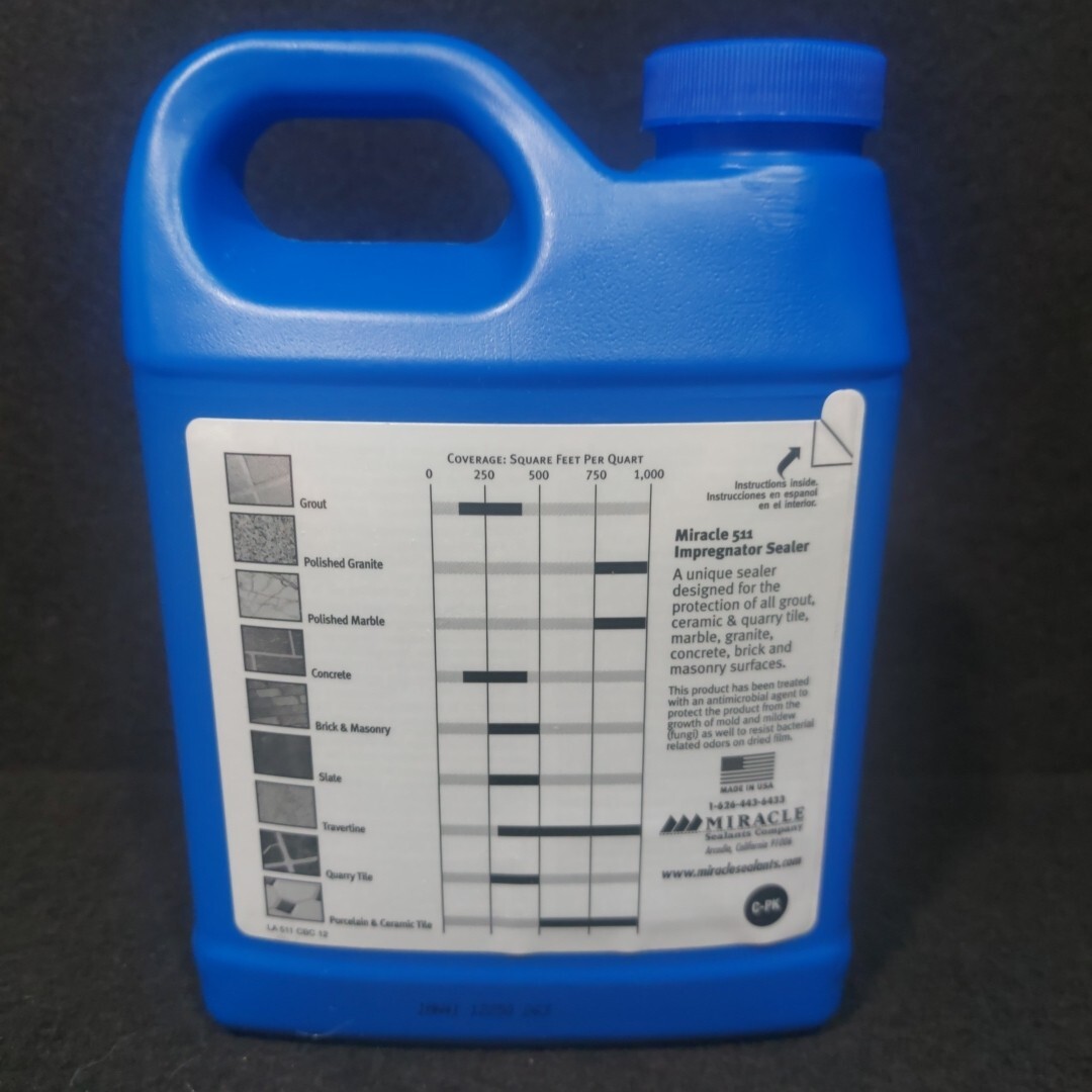 Miracle 511 Impregnator Sealer 1 Quart Clear Porcelain, Ceramic Tile & Stone