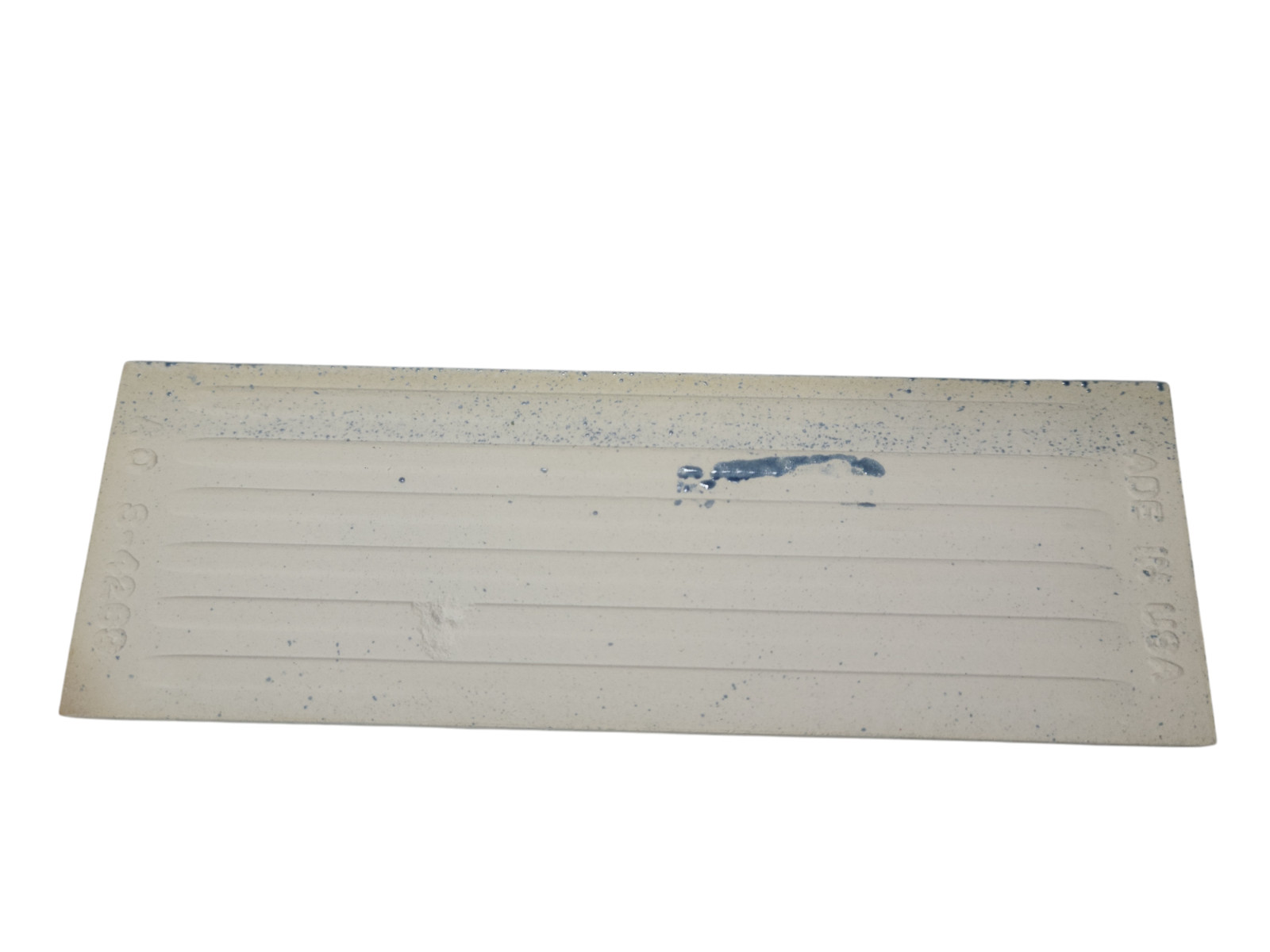 Blue Ceramic Bullnose Tile Subway Trim Crystalline Texture Mid Century Modern