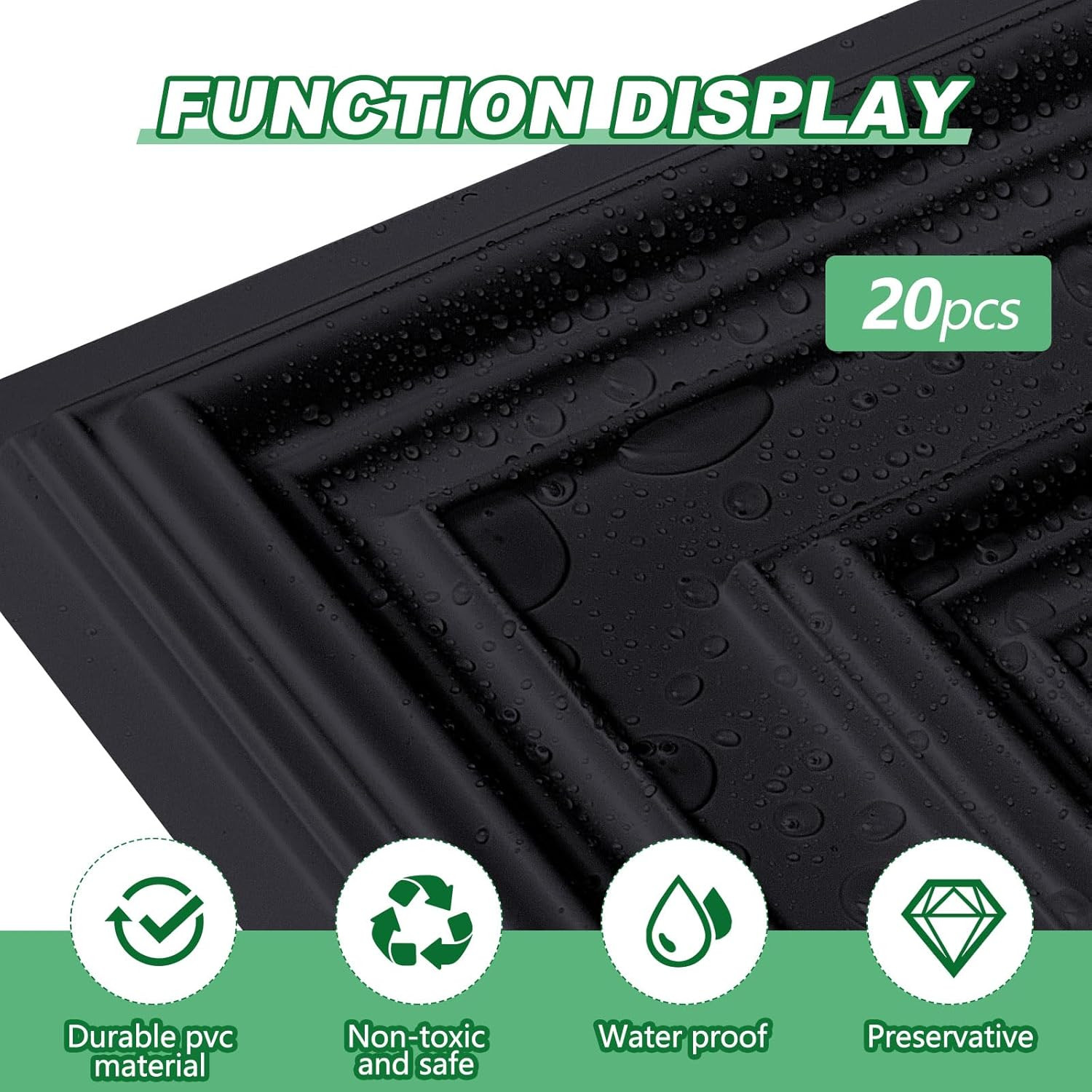 50 Black PVC Ceiling Tiles 2×2 Ft for Office, Bathroom & Living Room Decor