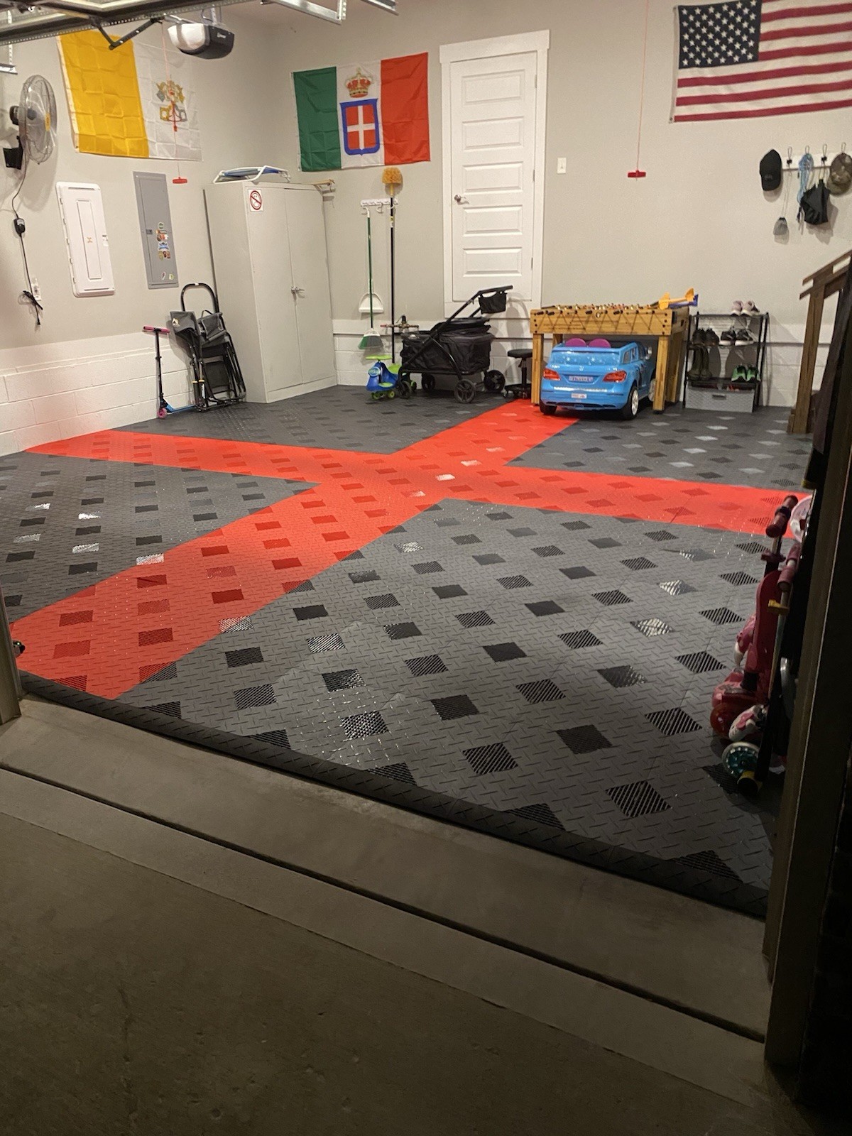White … HYBRID-X garage floor tiles. 50 square feet 17” X 17” MADE IN USA