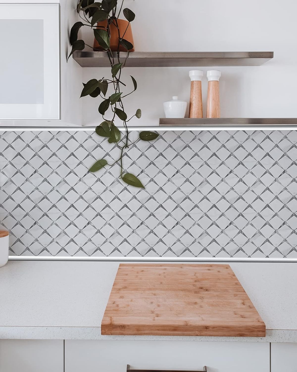 Versatile 25 Ft Self-Adhesive PVC Backsplash Trim – Water-Resistant Design