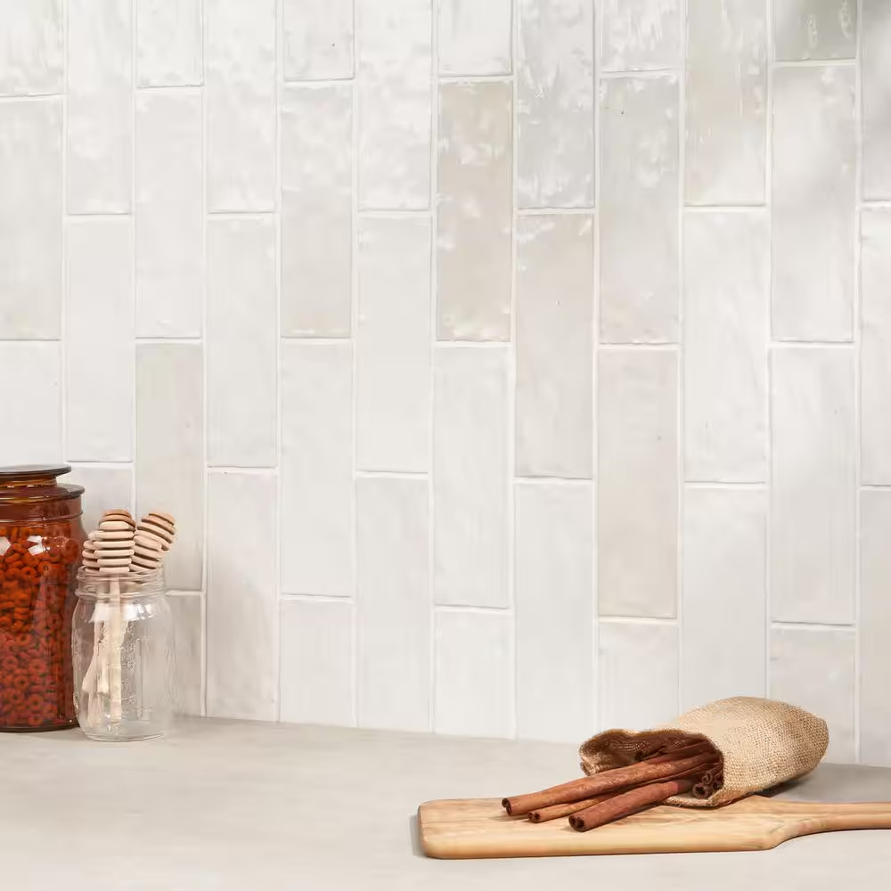 Kingston White 3 In. X 8 In. Glazed Ceramic Wall Tile (5.38 Sq. Ft./Case)