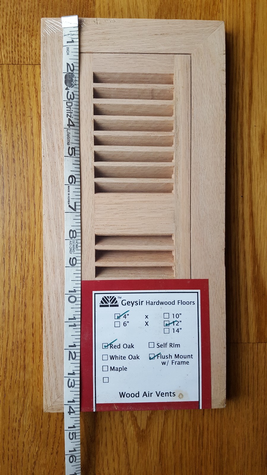 **NEW** Lot of 3 Geysir Hardwood Floors Red Oak Flush Mount w/ Frame Air Vent