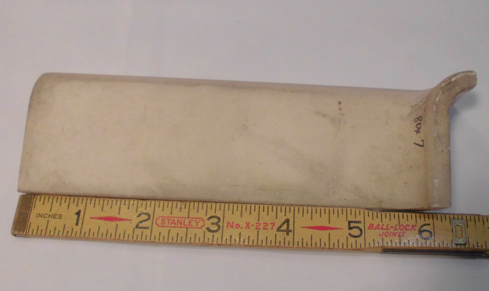 1 pc. Glossy Shell Pink 2” X 6-1/2” Ceramic Radius Cove Base Tile; Flat Top, R