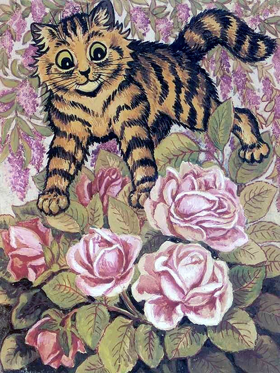 Striped cat Accent Tile Mural Kitchen Bathroom Wall Backsplash Ceramic 6×8