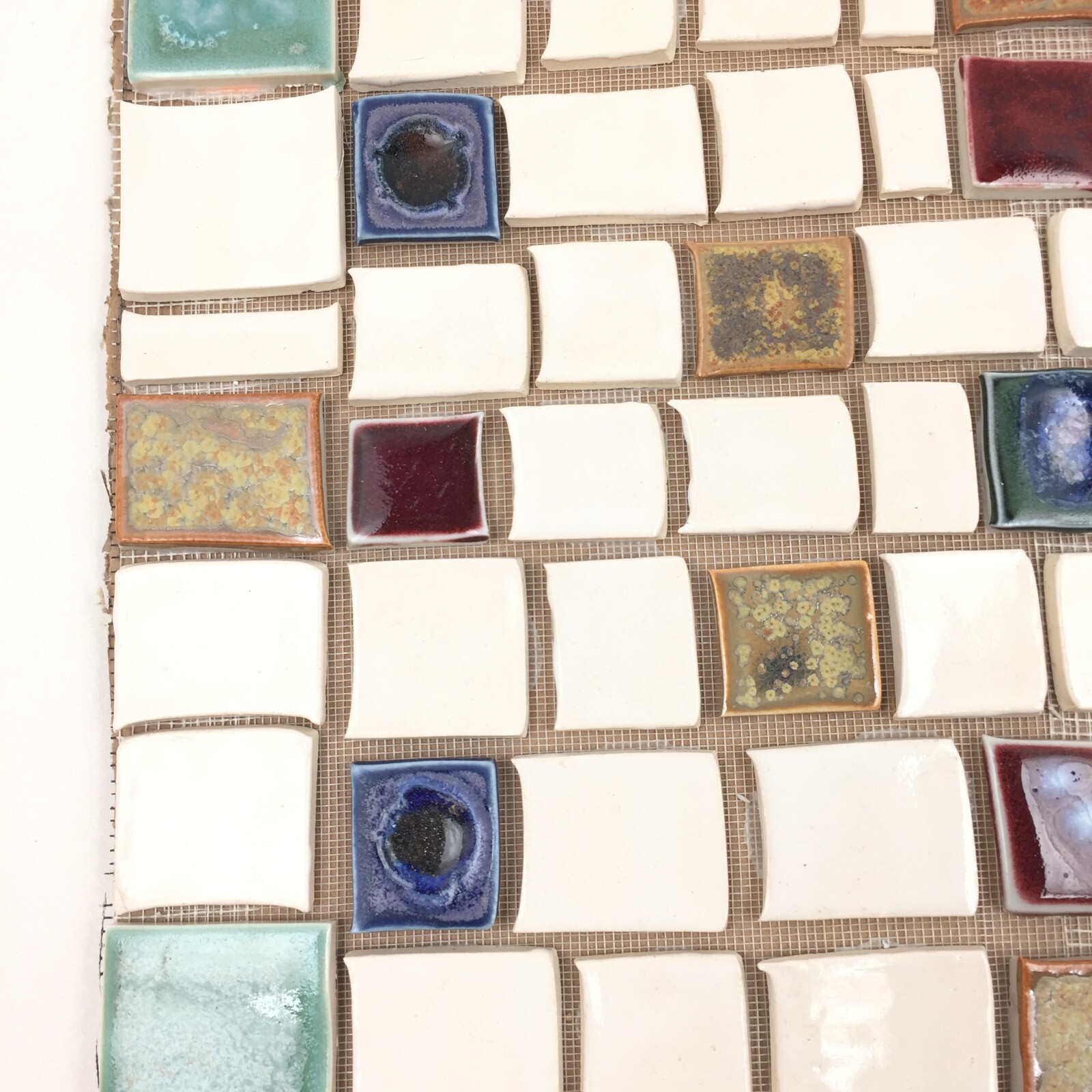 Handmade Tile Mosaic Panel Backsplash 1/4″ Thick, 11.5″ x 17.5″ Mounted On Mesh