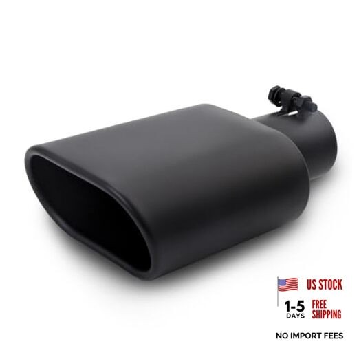 Square Exhaust Tip 2.25″ Inlet, Black Coating Rectangle 2.25inch Black Coated