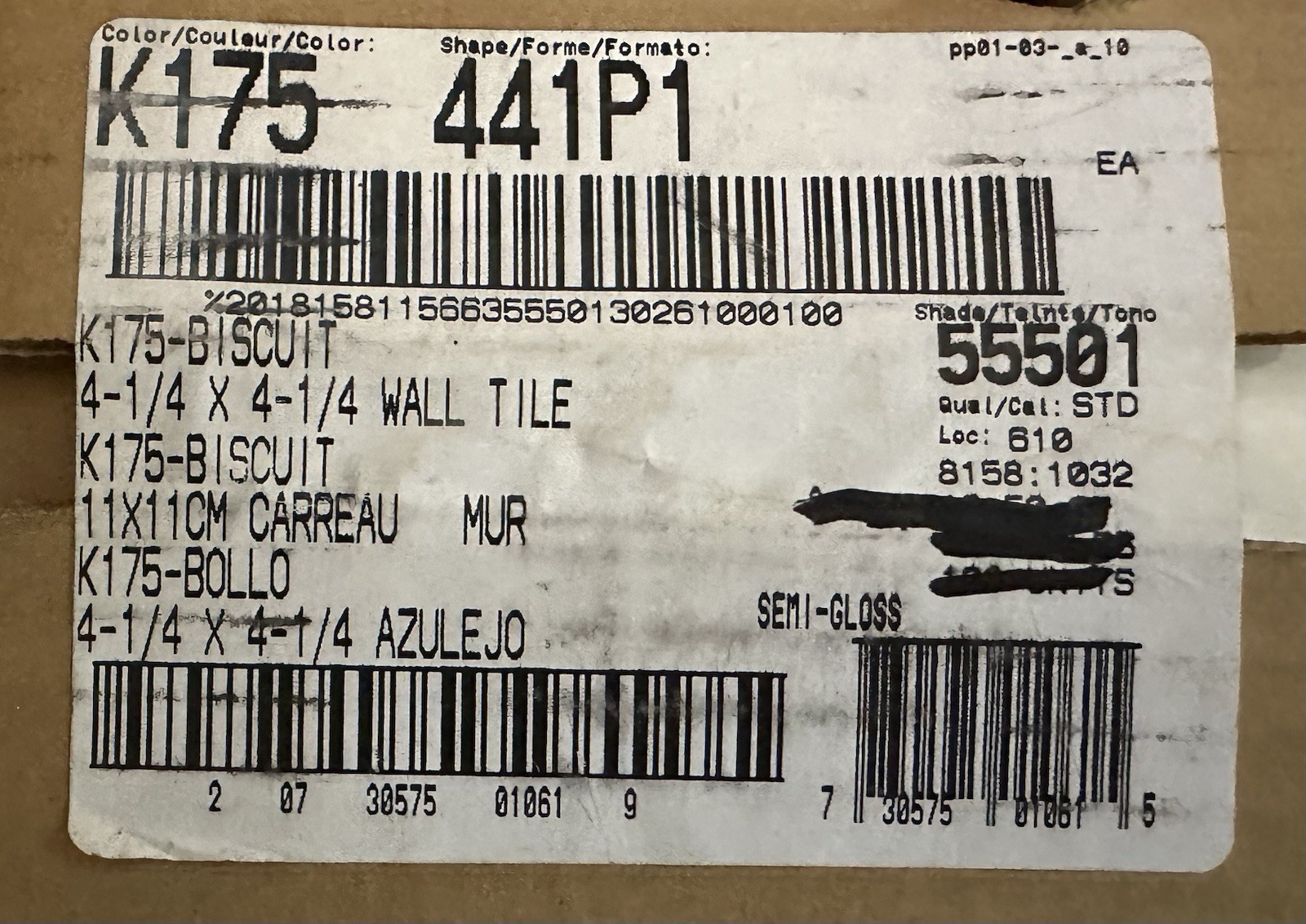 1 pc. Gloss Biscuit: 4-1/4″ Ceramic Tile made by The Daltile Co. NEW STOCK