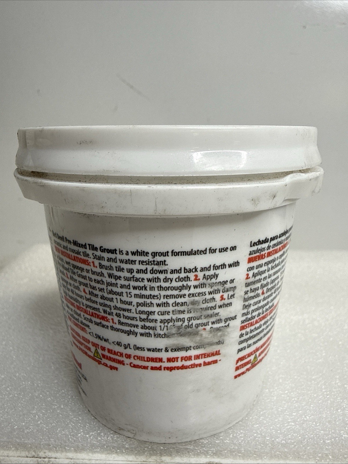Red Devil 0422 Pre-Mixed Tile Grout, 1/2 Pint , White