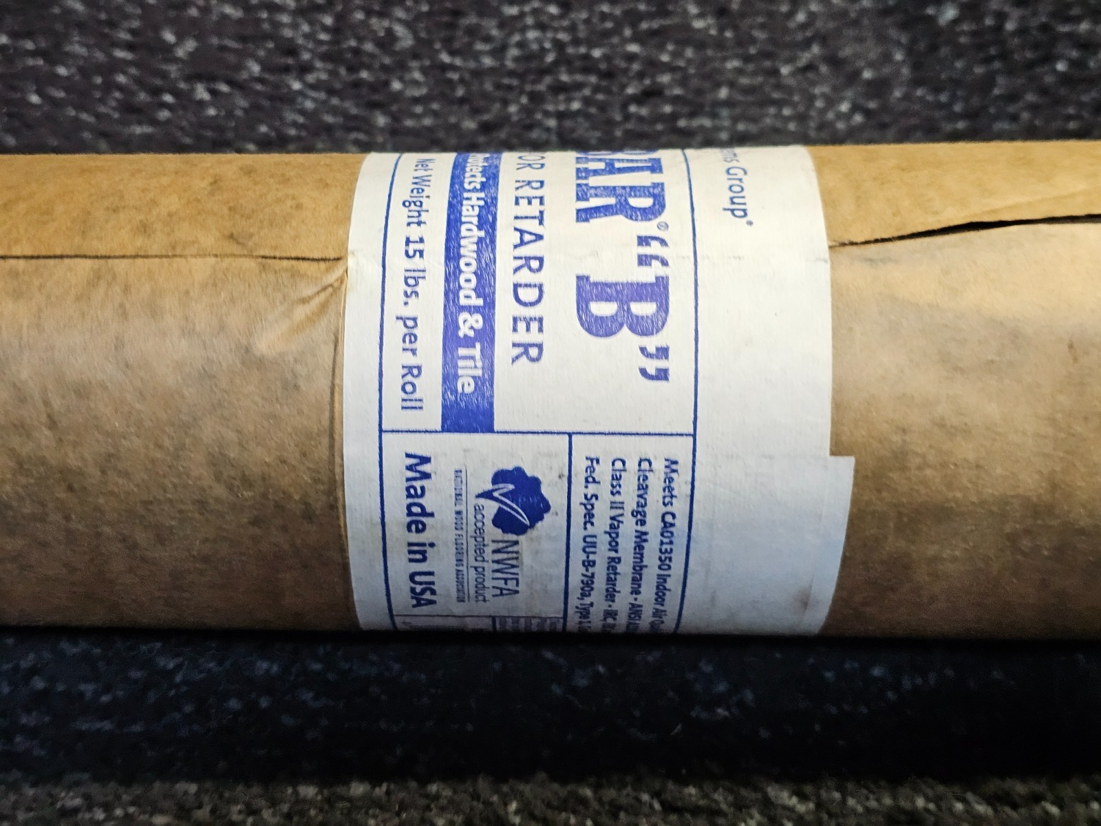Fortifiber Aquabar “B” Flooring Underlayment 500 sq. ft 36″ X 167′ x 7 mil Thick
