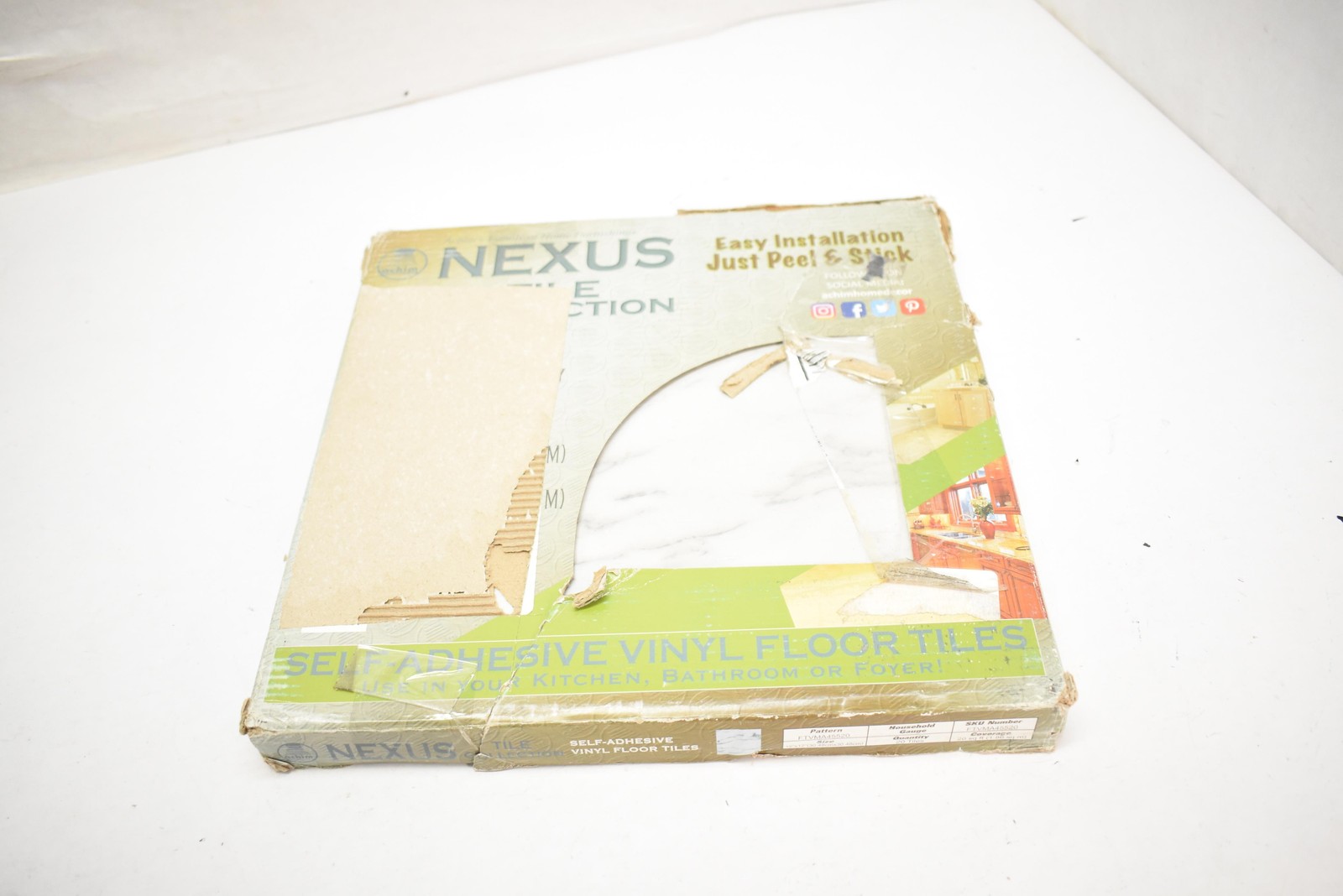 Achim Nexus Peel & Stick Vinyl Floor Tiles 12×12 20 Sq Ft White FTVMA45520