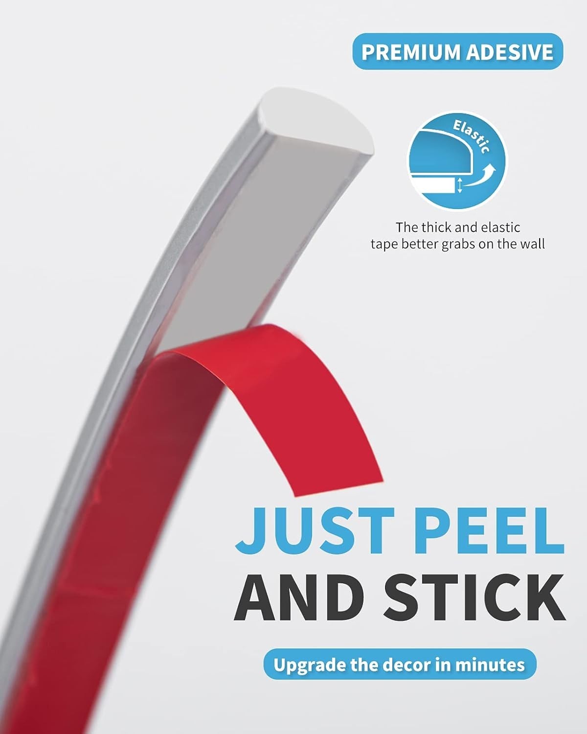 Versatile 25 Ft Self-Adhesive PVC Backsplash Trim – Water-Resistant Design