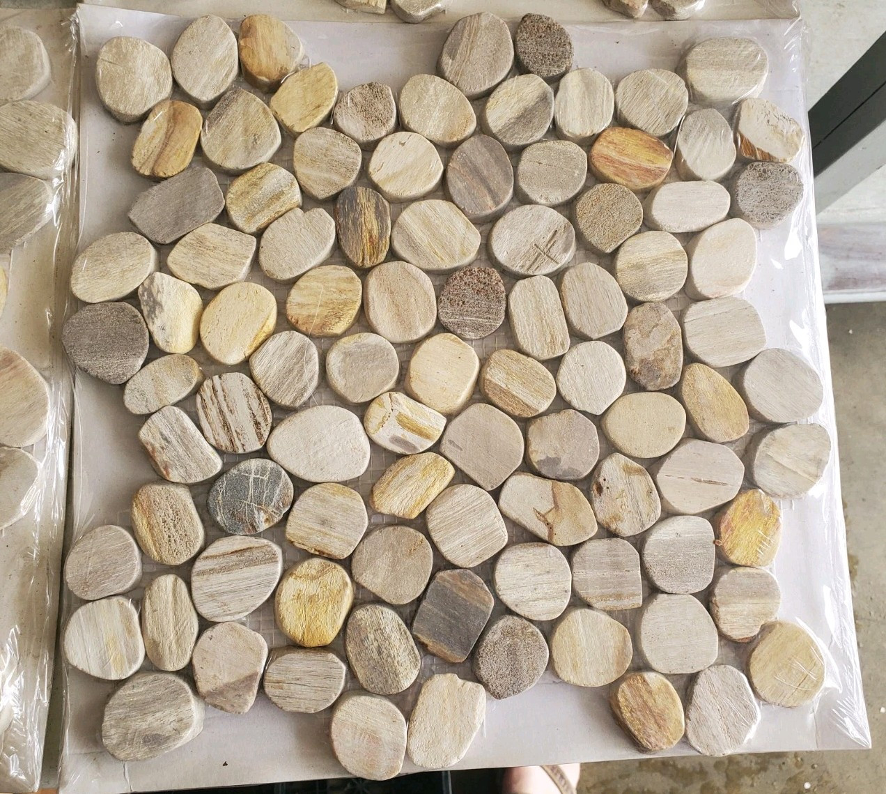 Lot Of 4 Shower Floor Stone Tiles 12×12