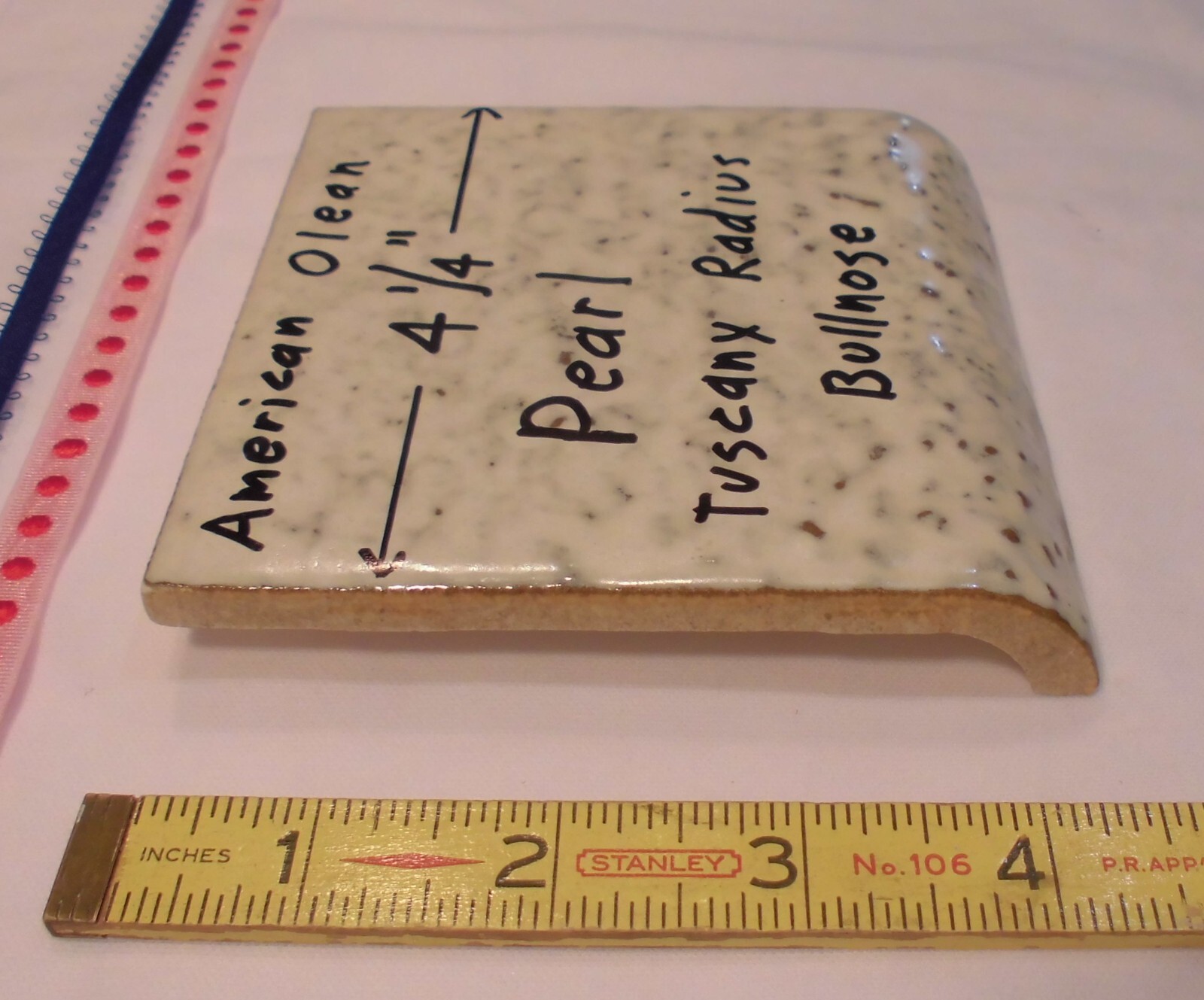 1 pc. Pearl #945: 4-1/4″ Ceramic Tile; Tuscany Glaze; by American Olean NOS