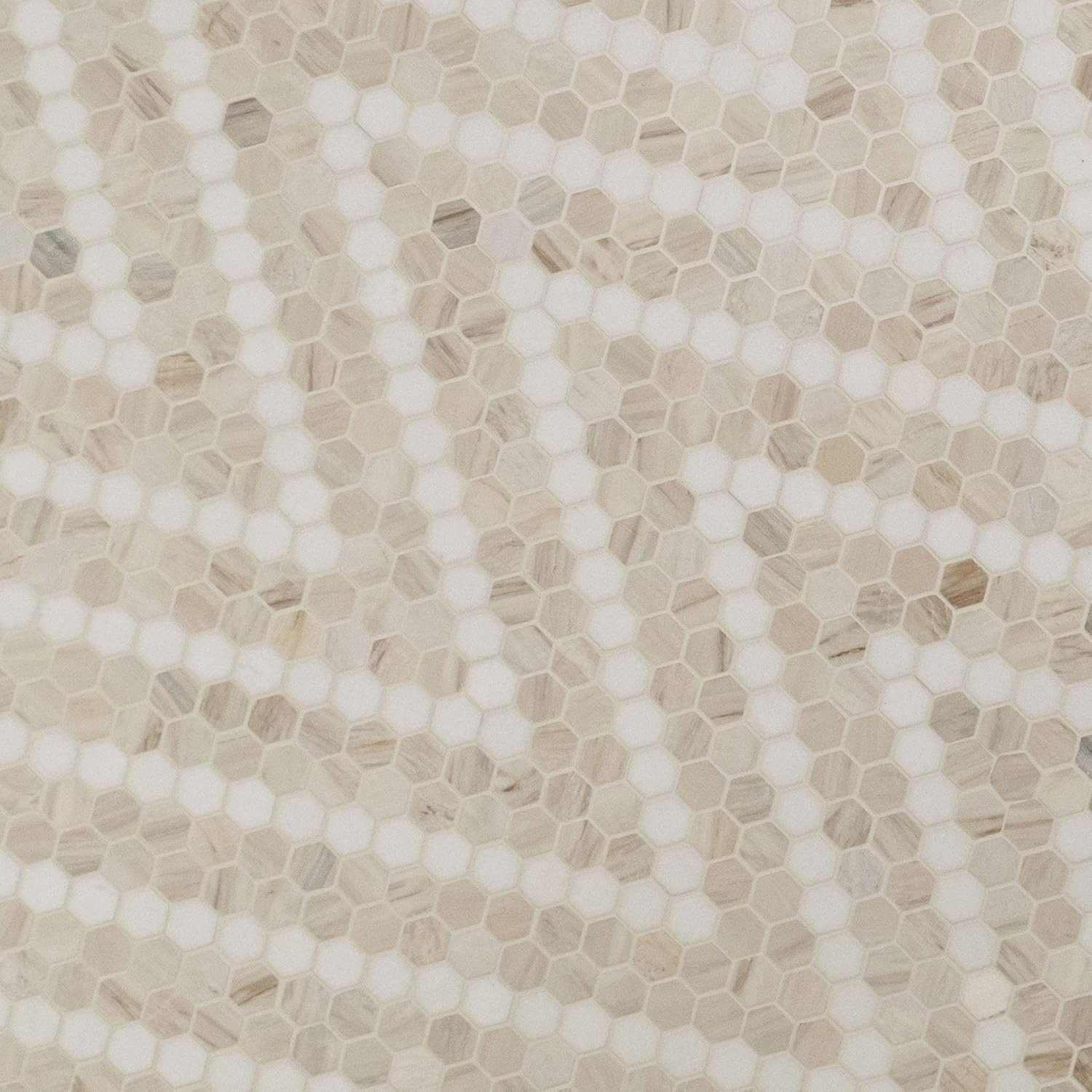 Angora Sazi 11×14 Polished Marble Hexagon Tile for Elegant Kitchens & Baths