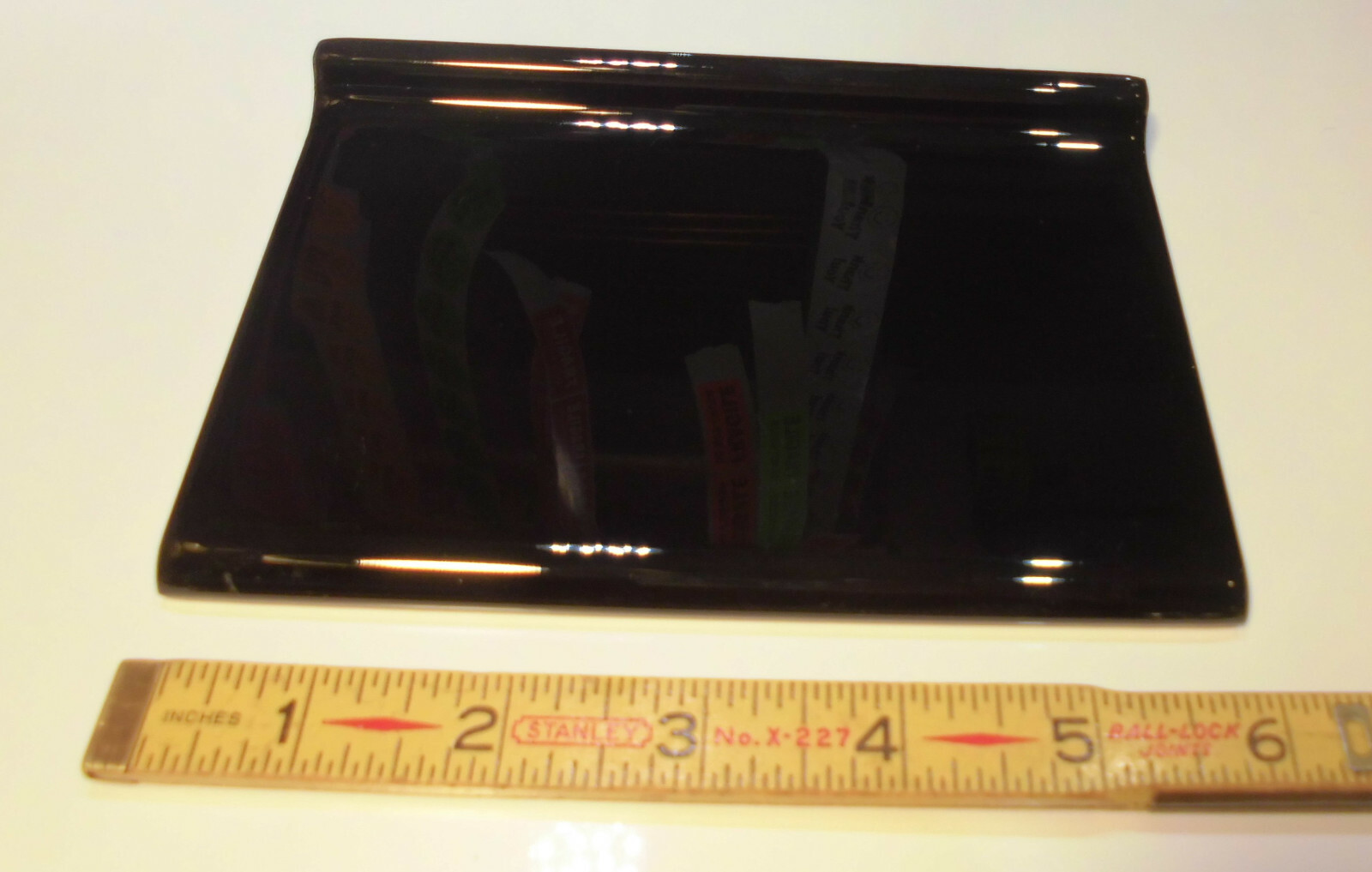 1 pc. Glossy Black Bullnose Top: base/cove Ceramic Tile: 4-1/4″ X 6″ NEW-STOCK