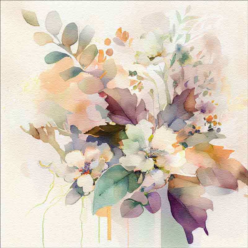 Floral Glass Tile Art Leah McLean Wall Floor Kitchen Bath Shower OB-MCL107