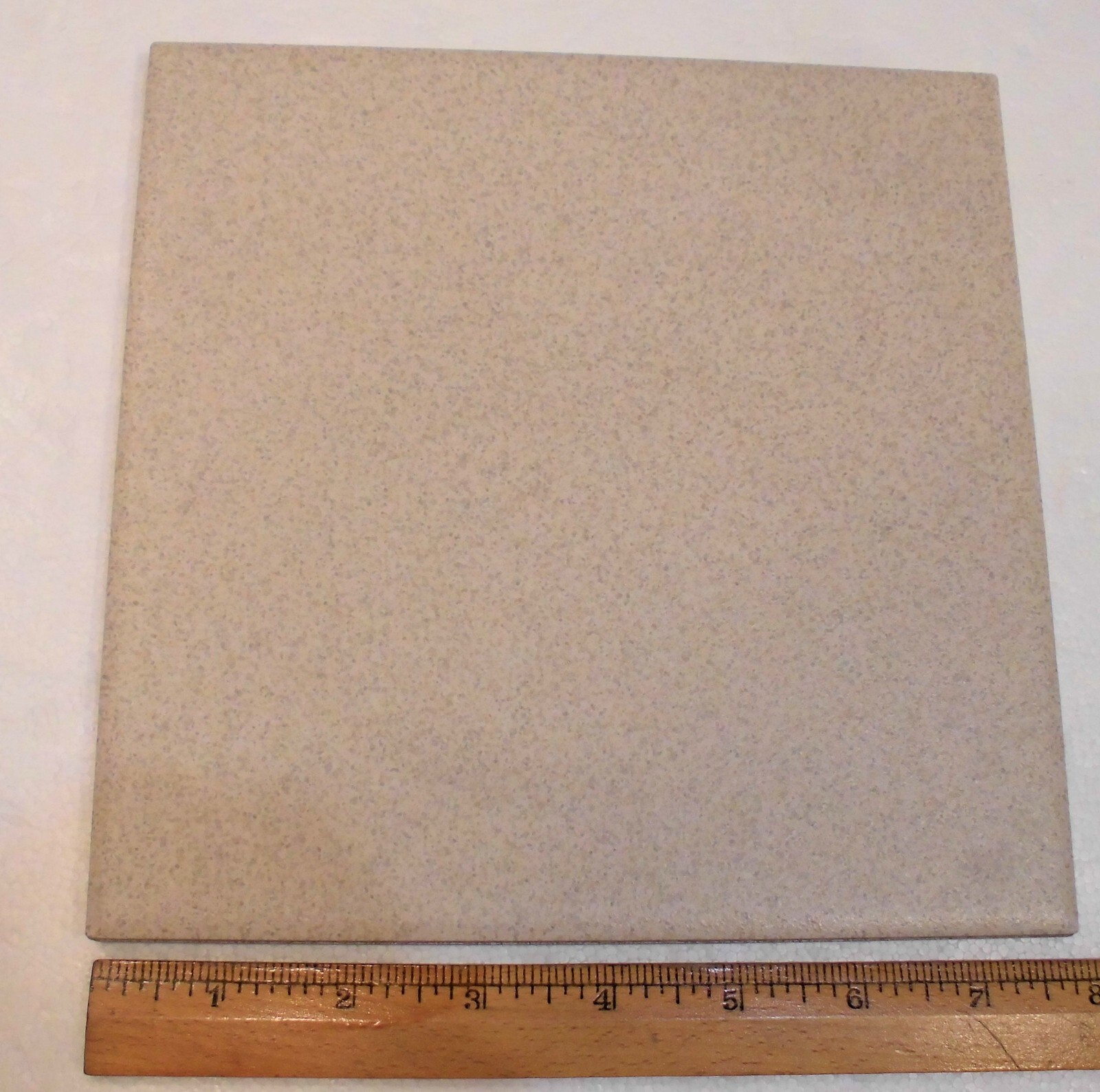 1 pc. Speckled Almond: Daltile Ceramic Floor Tile: 8″ X 8″ + light grays & brown