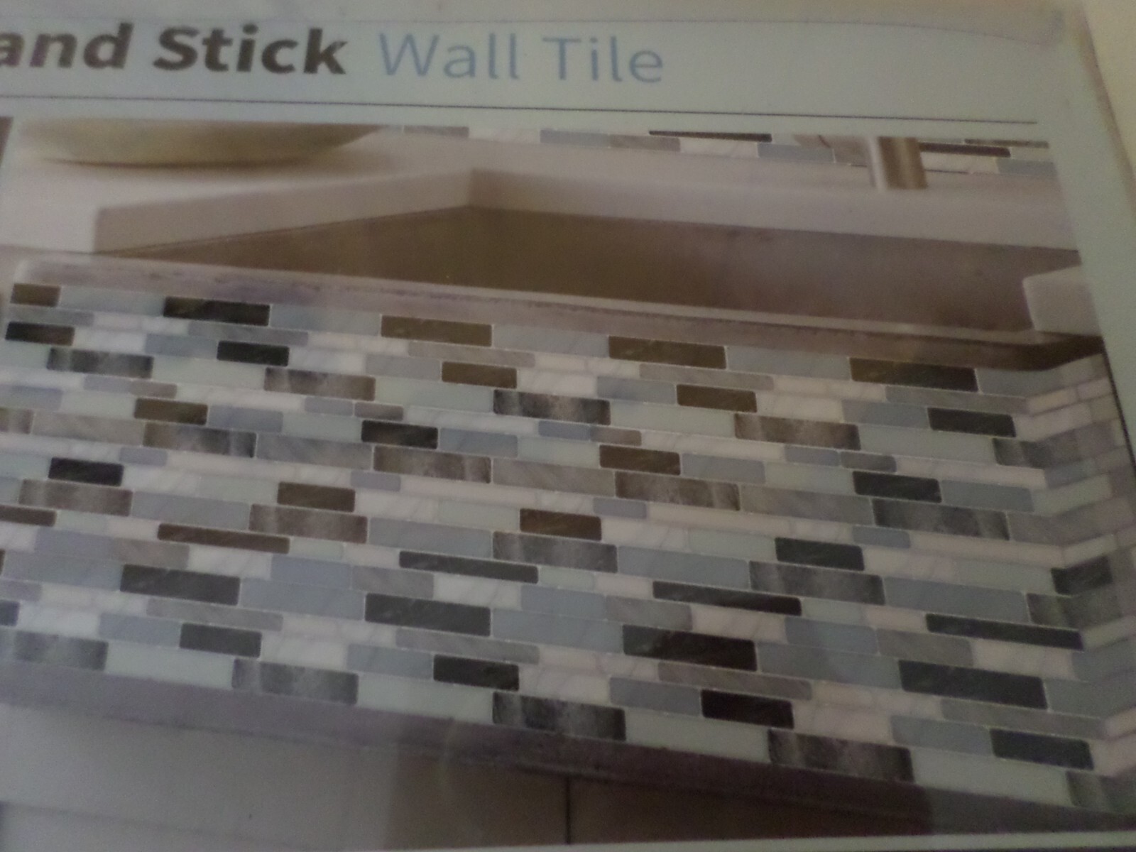 Longking Self Adhesive Kitchen Backsplash Marble Look Decorative Tiles 10 Tiles