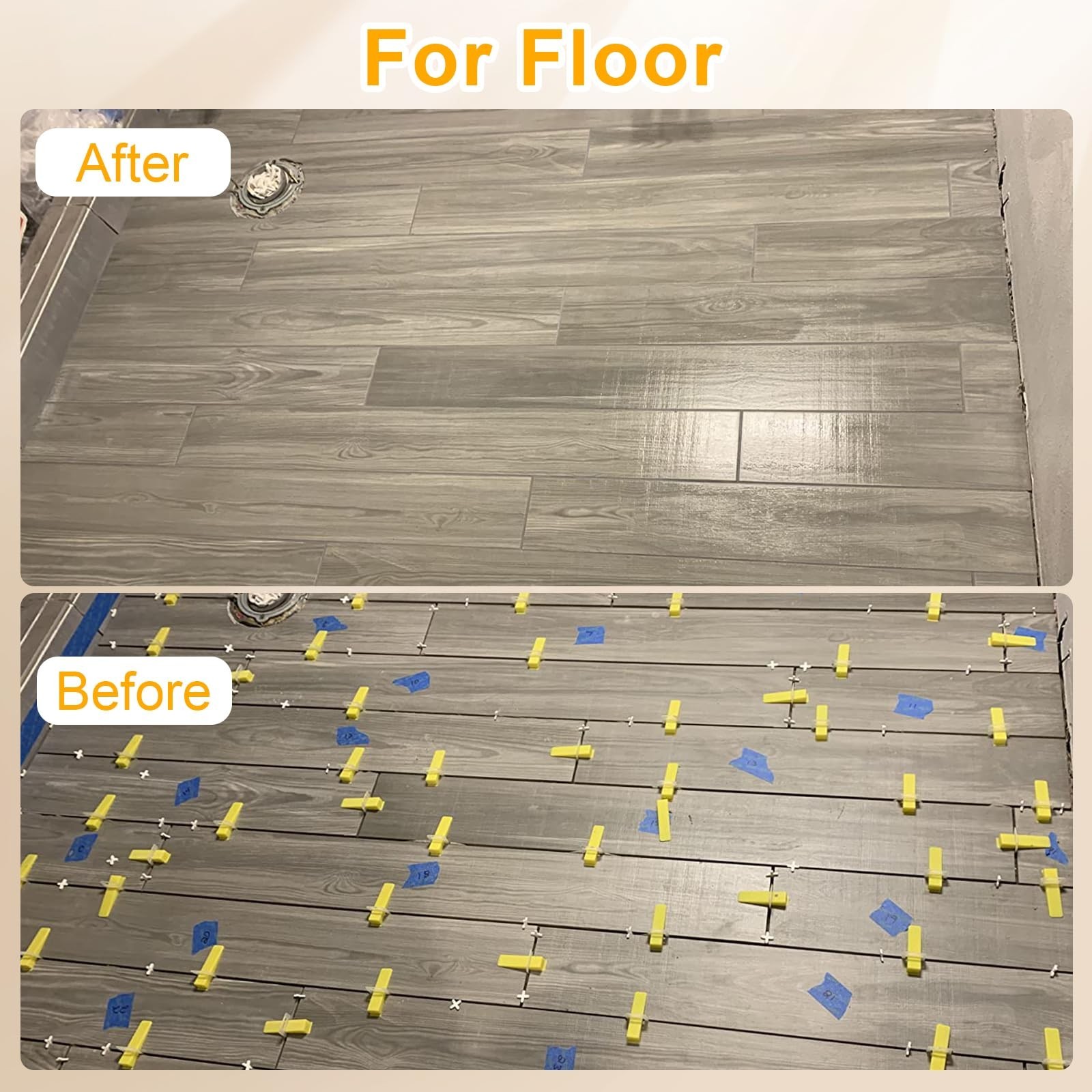 Tile Leveling System Kit – 600 Tile Spacers Clips, 200 Reusable Wedges & Pliers