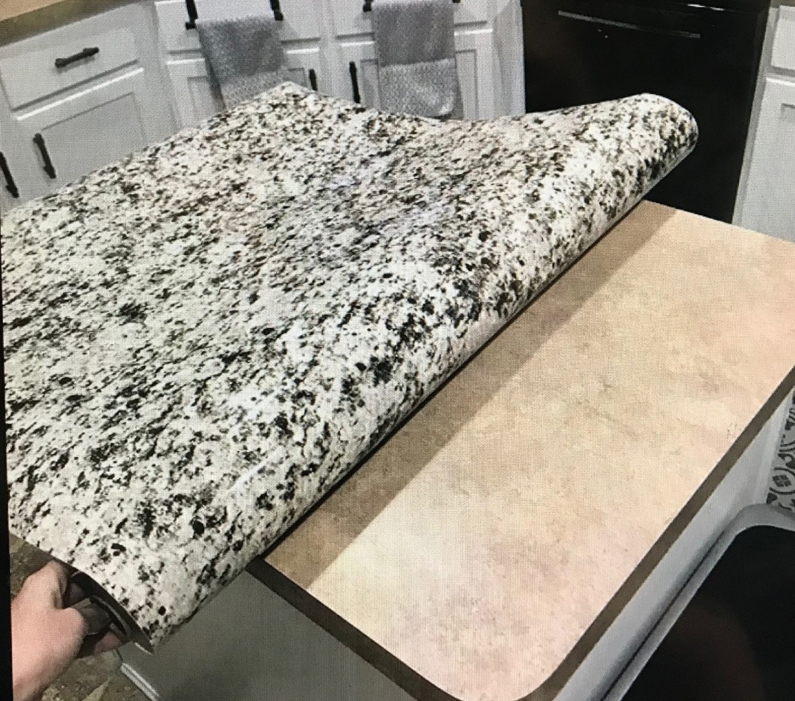 3′ X 20 Ft. Peel & Stick Laminate Sheet in White Ice Granite with Matte Finish