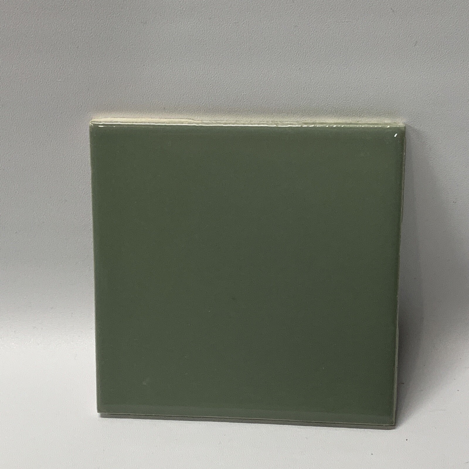 Sage Green Ceramic Tile 4 1/4 Vintage FT Mid Century Modern 4×4 Off Green