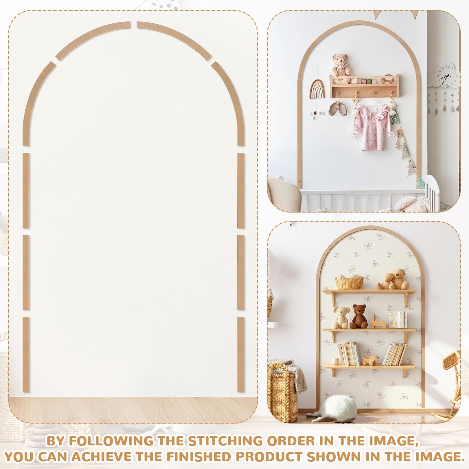 Unfinished Arch Decorative Wood Trim Pre-Cut Wood Molding Cute DIY Moulding T…