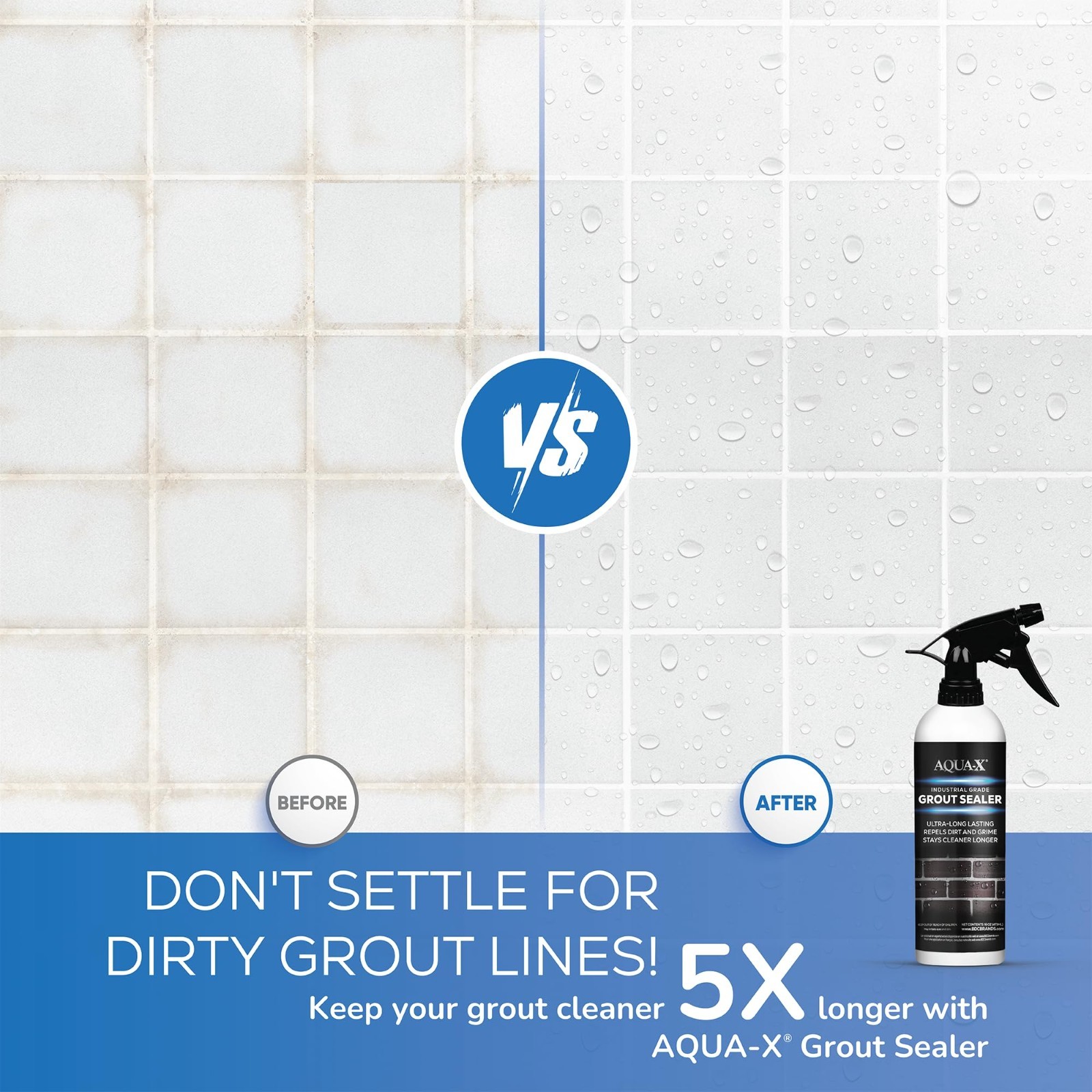 16 Oz Grout Sealer – Clear Tile Sealer, Natural Finish, Fast Dry, Indoor/Outdoor