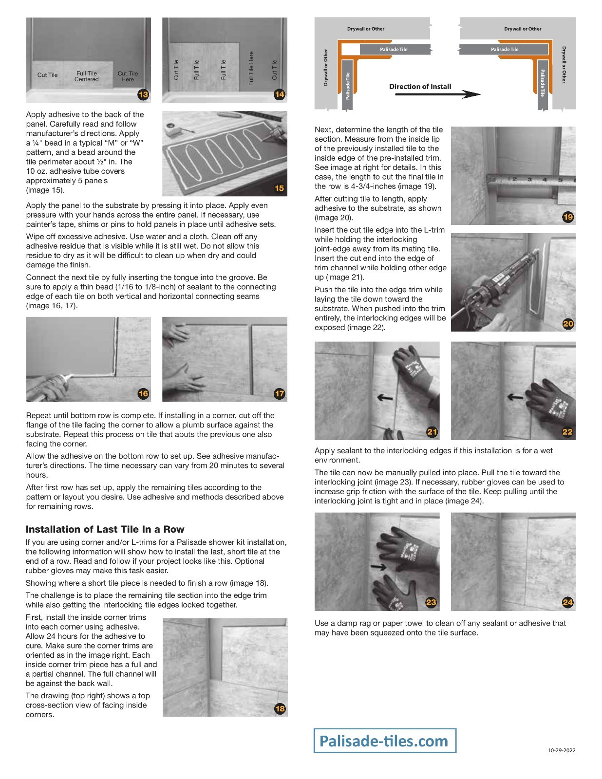 Palisade 23.2 in. x 11.1 in. Tile Shower and Tub Surround Kit