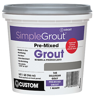 Qt. Delorean Gray Pre-Mixed Grout