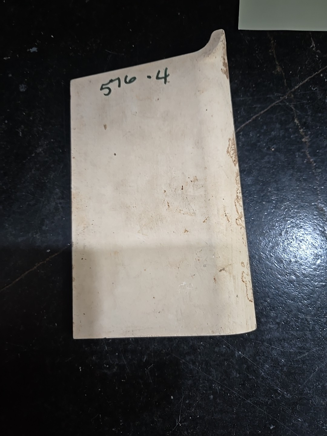 Vintage 6 1/8″ X 3 7/8″ NOS Cove Base Left Corner Sage Green Tile