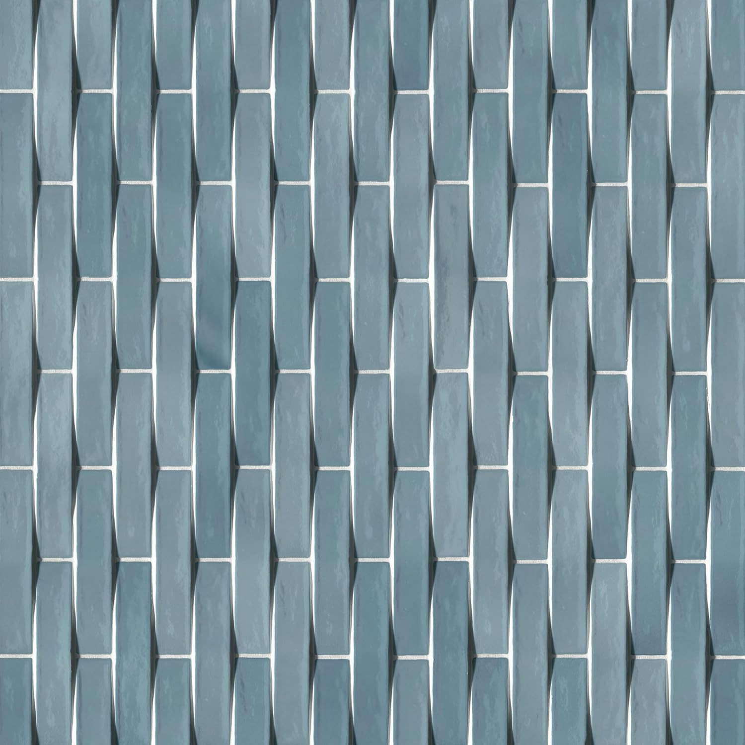 Crescentia Coastal Wave 2 In. X 10 In. Glossy Ceramic 3D Wall Tile for Bathroom,