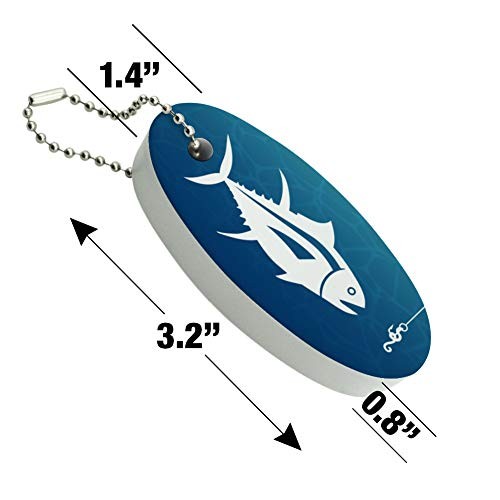 Tuna Fish Fishing Fisherman Floating Keychain Oval Foam Fishing Boat Buoy Key