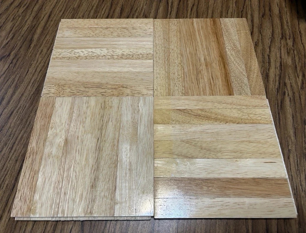 Traffic Master Solid Hardwood Hevea Parquet Flooring Natural Prefinished NEW