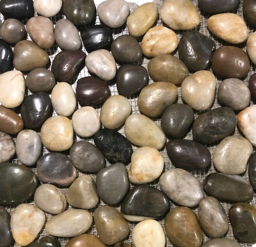 12×12 Tile Mixed Colors Pebble Shower Remodel Stone BOX OF 5 T-14