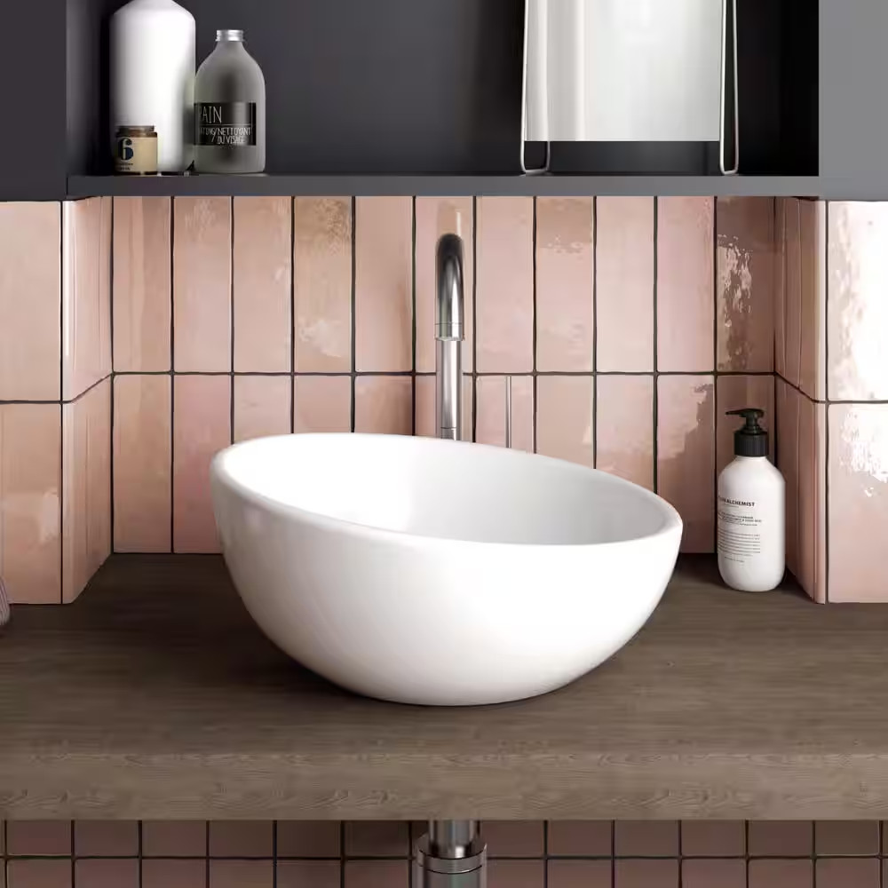 Cloe Subway Glossy Pink 2.5 In. X 8 In. Handmade-Look Ceramic Wall Tile (10.64 S
